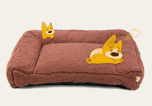 Shorty Open Bolster Dog Bed - Mocha Brown
