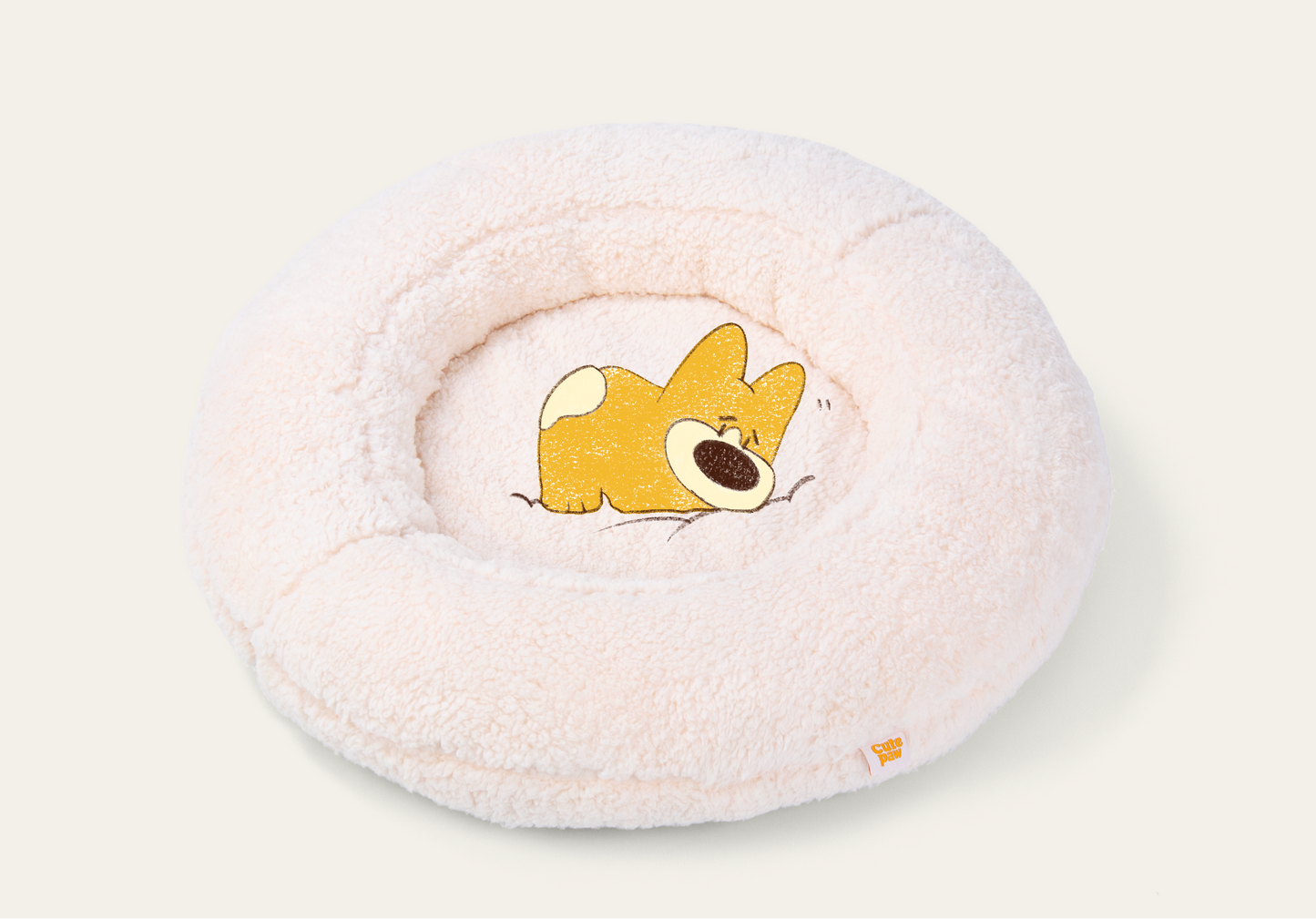 Shorty Cuddler Dog Bed - Cloud White