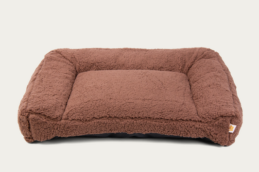 Shorty Open Bolster Dog Bed - Mocha Brown